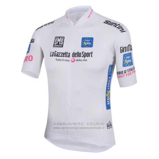 2016 Abbigliamento Ciclismo Giro d'Italia Bianco Manica Corta e Salopette